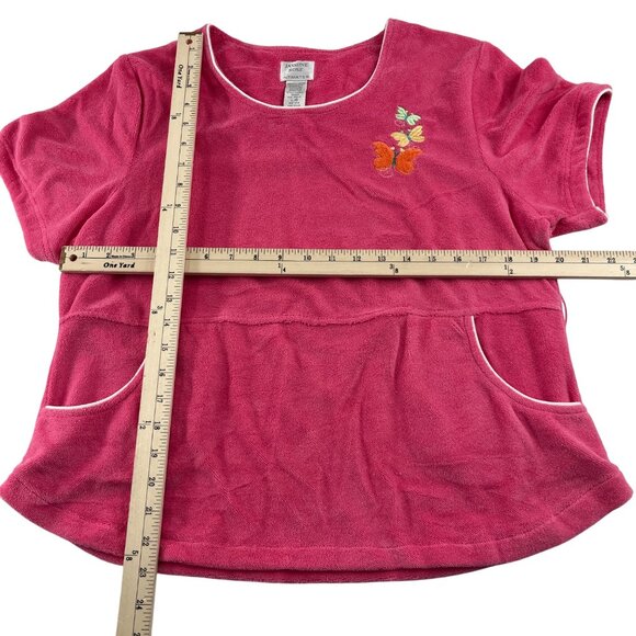 Jasmine Rose Intimates Women's size Large 2 pc set Pink Terry Cloth NWT - Picture 2 of 11